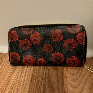 Red floral wallet